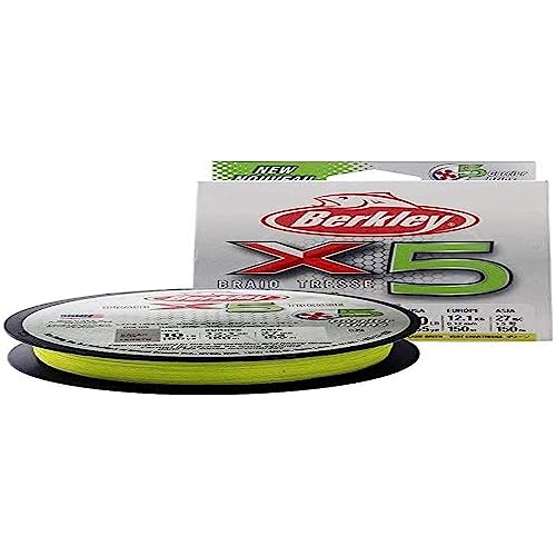 X5 Lenza da Pesca Unisex Adulto Verde Fluo 7.6kg 328yd 300m