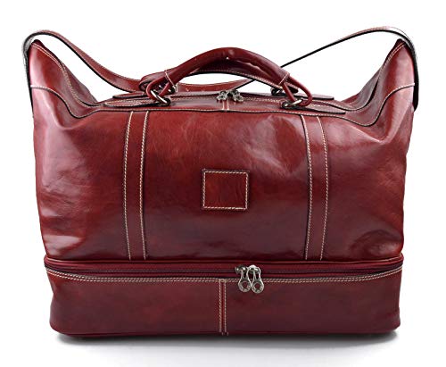 Sac de voyage en cuir véritable élégant et robuste pour week-end chic