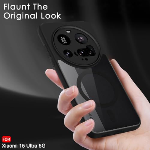 Image of TheGiftKart Hybrid Shockproof Back Cover Case for Xiaomi 15 Ultra 5G | Hard Back Cover Case for Xiaomi 15 Ultra 5G (PC & TPU, MagSafe Compatible, Translucent Smoke Matte Back, Black Sides)
