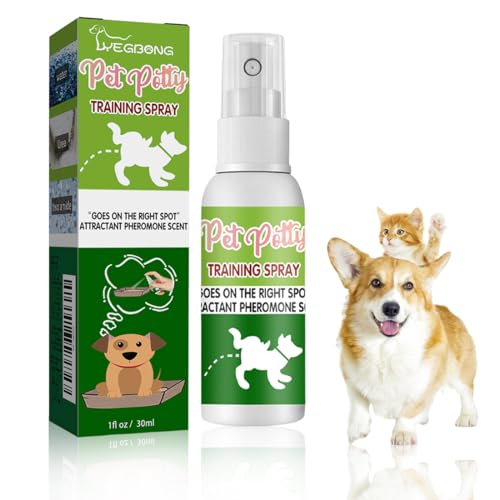 YOFDAL Spray per l'addestramento del WC per cani 30ml | Spray attrattivo per l'addestramento al vasino per cuccioli e cani in ambienti interni | Aiuto per l'igiene del cane | Potty Here Trainer