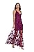 Dress the Population Womens Embellished Plunging Gown Sleeveless Floral Long Dress, Dark Magenta Sidney, Small