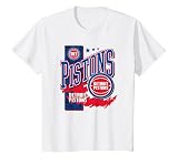 NBA Official Detroit Pistons Barred Player T-Shirt, Youth, White, X-Small