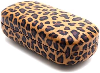 ColorViper Protective Hard or semi hard Shell Glasses Case for Eyeglasses and Sunglasses w/Microfiber Cleaning Cloth - Choose Your size A (Medium size dark brown leopard 6.25"x3.25'x1.85")
