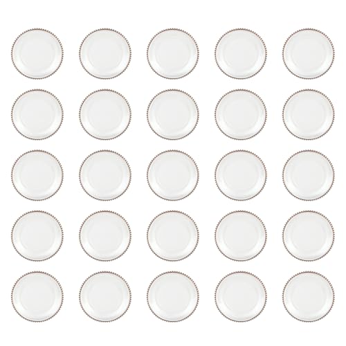 25 platos cargadores transparentes con borde rosa dorado miniatura 6