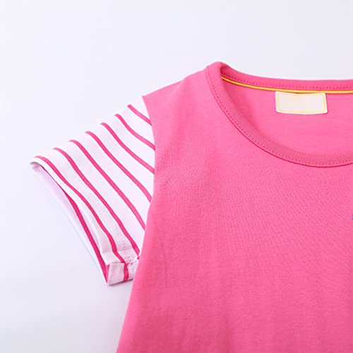 Saia Infantil Verão Europeu e Americano Roupas Infantis Manga Curta Malha Gola Redonda Vestido de Tu