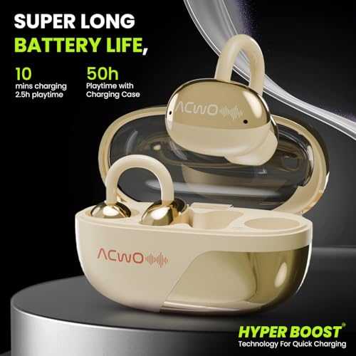 Image of ACwO DwOTS Flow Open Ear Earbuds | X-Fidelity Sound | AI-ENC Mic | Dual Mode (Music & Gaming) | 50H Playtime | Fast Charging | IPX5 | Bluetooth 5.3 Copper Bronze