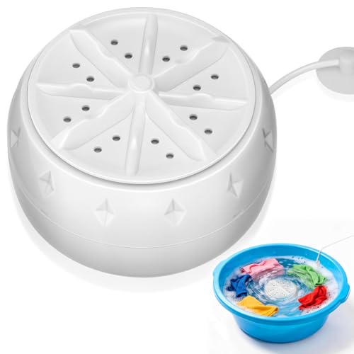 ULTECHNOVO Portable Turbine Washing Machine with Ultrasonic Cleaning, Mini Fully Automatic Washer for Underwear, Socks & Baby Clothes, USB Powered Travel Laundry Washer for RV, Apartment & Dorm