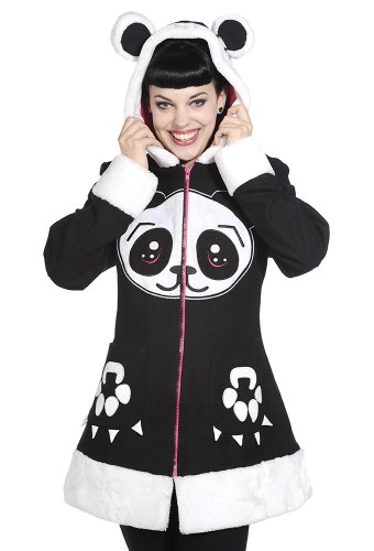 Banned Kurzmantel PANDA COAT YBN1906 Schwarz XS