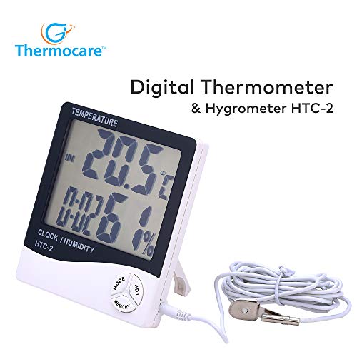 Image of Room Temperature Meter Digital Wall Hanging HTC-2 Black and white color