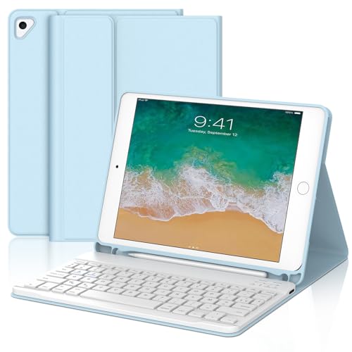 Coque Clavier Azerty Français Pour IPad 9.7" (Air 1/2, Pro 9.7, Gen 5/6) - Clavier Détachable, Support Crayon