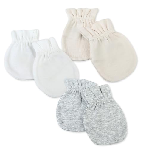 Image of HonestBaby unisex-baby Multipack Baby Cap Hats and Mitts Sets No Scratch Mittens 100% Organic Cotton for Newborn Boys, Girls, Unisex