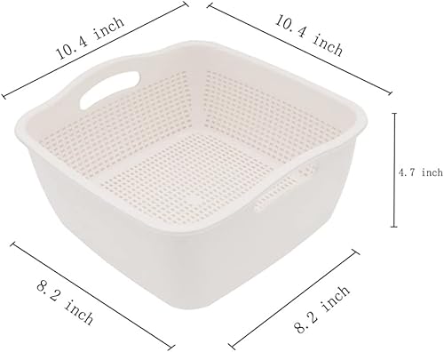 Miniatura 2 de SoarRokt - Juego de colador de cocina 2 en 1, colador de alimentos, cuenco multifuncional de plástico grande y colador (blanco) (A18)