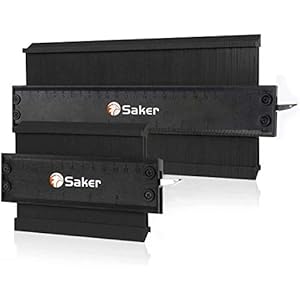 Saker Contourmaler contour-vermenigvuldigingsmal met vastzetter, zwart, nauwkeurige kopie van onregelmatige vorm, onregelmatig lassen, houtbewerking tracing, 12 + 25 cm