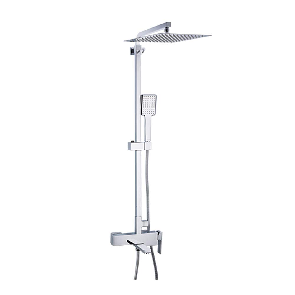 SWENEEN Handheld Showersquare Rain Shower System,3 Function Bathroom Shower Faucet Set,Wall Mounted Chrome Shower Combo Set With Shower Head,Hand Shower,Bathtub Shower Mixer Tap,