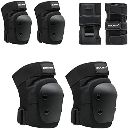 EULANT Elbow and Knee Pads for Kids & Adults, Teen Sports Protective Gear Sets, Wrist Guard Knee Elbow Pads for Skateboard Inline Roller Skating Biking Rollerblading Scooter