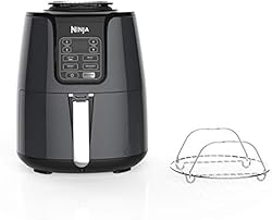 Ninja Air Fryer, 1550-Watt Programmable Base for Air Frying, Roasting, Reheating & Dehydrating with 4-Quart Ce