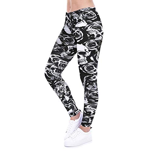 Pantalones ajustados de calavera rosa leggings para eventos urbanos