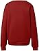 Women's V-Neck No Hood Sweater Casual Lightweight Plain Tunic Top Drop Shoulder Pullover Sweatshirts with Pocket (Red,Large)