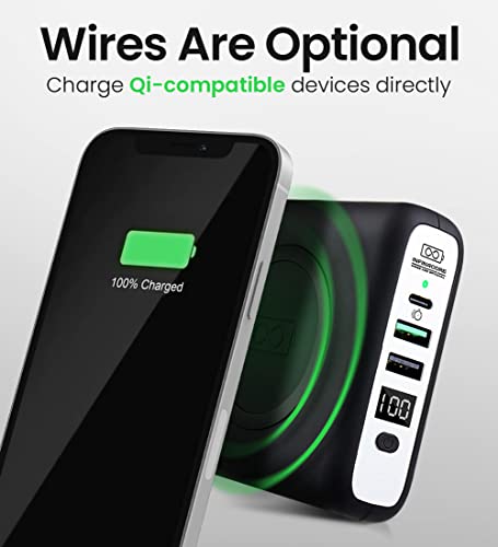 Infinacore Pandora Portable Power Bank Charger (P3) Global Wireless Charger Usb Type C Wall Charger, Usb C Battery Pack Power Delivery, Fast Charge Phone Laptop Charger Travel With Led Display (Black) #TOP3