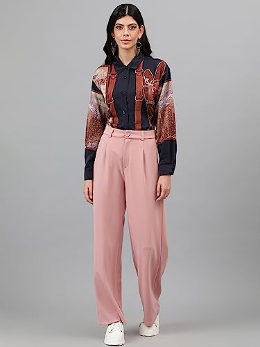 Image of KOTTY Women's High Waist Pleated Wide Leg Trousers