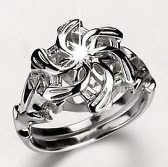 Nice LOTR The Galadriel Nenya Charm Topaz 925 Soild Sterling Silver Ring Size8