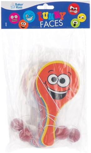 Baker Ross Funky Faces Biff Bats Value Pack — Novelty Toys for Kids, Perfect Party, Loot or Prize Bag Filler (Pack of 5)