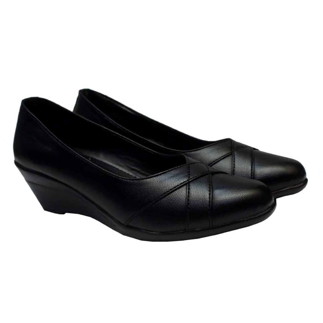 BANUCHI Latest Collection | Comfortable Stylish Solid Wedge Heel Slip-On Bellies Sandal & Ballerina Sandal for Womens & Girls (Black, numeric_8) (B0BCH6N1FK) Amazon Price History, Amazon Price Tracker