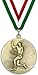 Médaille en métal personnalisable – Tennis masculin – Couleur or – 6,4 cm – Ruban inclus – Couleurs de ruban – Vert/blanc/rouge
