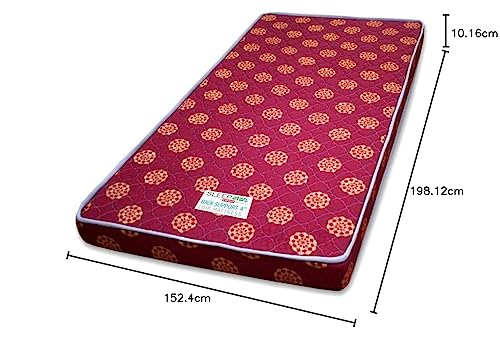 Image of SLEEPSPA Back Support Orthosense Cocopedic Tech. 4 Inch Queen Size Coir Foam Mattress (LxW: 78X60 Inch) Back Pain Relief, Cotton Fabric, Stress Relief Sleep, Orthopedic Bed Mattress, 5 Year Warranty