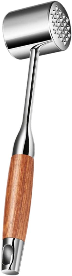 1pc Stainless Steel Meat Mallet Double-sided Tenderizer Tool Non-slip Handle Meat Hammer for Steak Tenderizing
