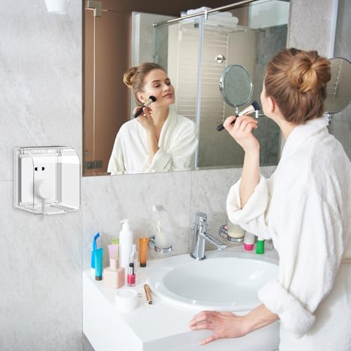 2 Stück Steckdose Regenschutz, Typ 86 Steckdosenabdeckung Steckdosen Aussen Regenschutz Schalter Abdeckung für Bad Küche Zuhause Garten Draußen (Transparente)