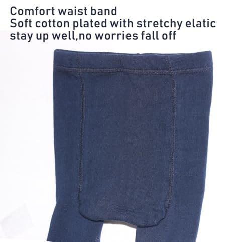 LINLIN FAN Girls Tights Kids Cotton School Dress Tights Navy Blue Black White4