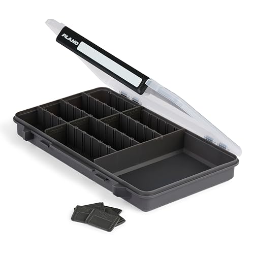 Image of Plano StowAway 3700 50 /50 Split Stow Tackle Box, with Corrosion-Preventive Rustricor, Single Latch Design, Transparent DuraView Lid, Stackable Storage for Fishing Bait, Lures and Gear