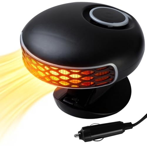 Portable Car Heater for Vehicle，12V Car Heater That Plugs Into Cigarette Lighte，2 in 1 Fast Heating & Cooling Windshield Defrost Defogger