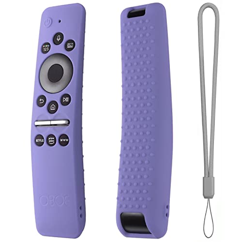Oboe Silicone Remote Case Compatible with Samsung BN59-01312A QLED 8K 4K Smart TV Remote Shockproof Protective Remote Cover with Remote Loop (Lavender Grey)