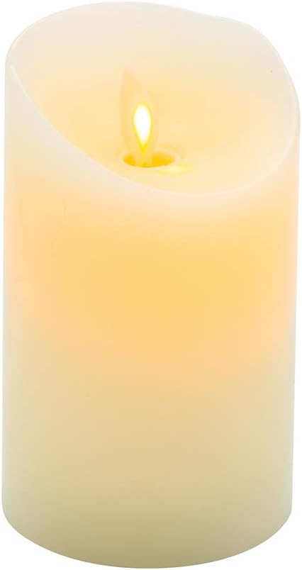 Restaurantware-3 x 5 Inch Flameless Pillar Candles, 10 Programable LED Pillar Candles - Dancing Flame, For Weddings, And Parties, Ivory Real Wax Battery Pillar Candles, Remote Sold Separately,