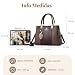 Imagen de FOLOVEYA Bolsos de Mujer Moda Bolsos de Mano Elegante Bolso Tote Bolso Bandolera con Mango Adornos Colgantes para Compras Diario Viajes Trabajar Fiesta PU Cuero Marrón