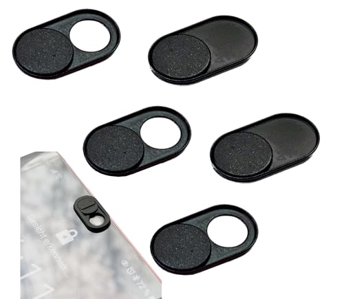 MakakaOnTheRun Handy Kamera Abdeckung für Android Smartphone, iPhone, iPad, Tablet, MacBook, Laptop, Notebook (schwarz) (5 STK Handy Kamera Abdeckung 7mm Metall magnetisch)