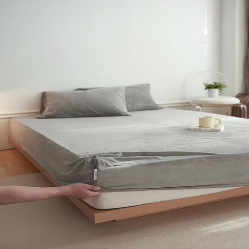 JIANINGHOME Sábana bajera ajustable, 90 x 190 cm, felpa mullida, cálida para invierno