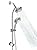 Egretshower Handheld Showerhead & Rain Shower Combo for Easy Reach, 27.5" Drill-free Stainless Steel Slide Bar, 5”of 5-setting Handheld Shower and Showerhead, with 5ft Hose - Polished Chrome