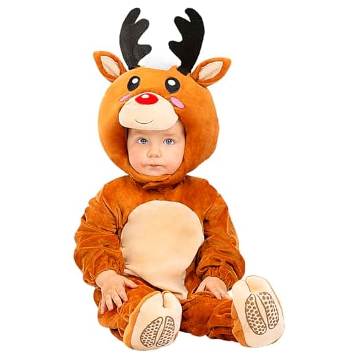 Funidelia | Disfraz de Reno para bebé Navidad, Reno - Disfraces para niños, accesorios para Fiestas, Carnaval y Halloween - Talla 12-24 meses - Marrón