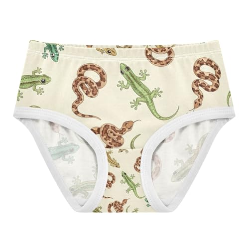 Toddler Panties, Green Geckos Cotton Girls Underwear, 2–8 Years