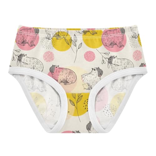 Joisal Cotton Girls Underwear Toddler Pink Yellow Capybaras Beige Girl Panties Cute Stylish Briefs Kids Undies 2t