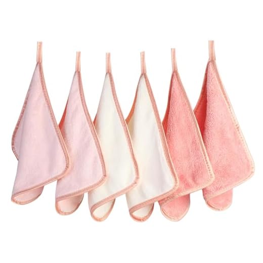 PHOGARY Paño Microfibra Desmaquillantes Reutilizables, Paquete de 6 Toallas Faciales de Microfibra para Maquillaje, Toalla Cara Limpieza Facial - Lavables y Suaves con la Piel (8" x 8", Rosa)