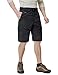 CQR CLSX Men's On-The-Go Cargo Shorts, Lightweight Relaxed Fit Casual Shorts, Outdoor Stretch Multi-Pocket Cargo Shorts, Ripstop Cargo Shorts Jet Black, 34