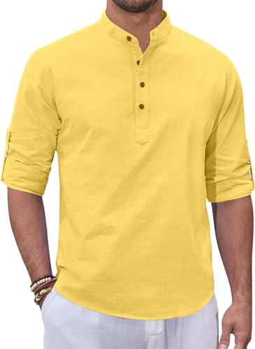 Image of Zombom Men's Kurta || Chinese Collar Long Sleeves || Straight Hip Length Kurtas || Short Kurta for Men || for Festival || Function || Occasion Wear Fancy Kurta for