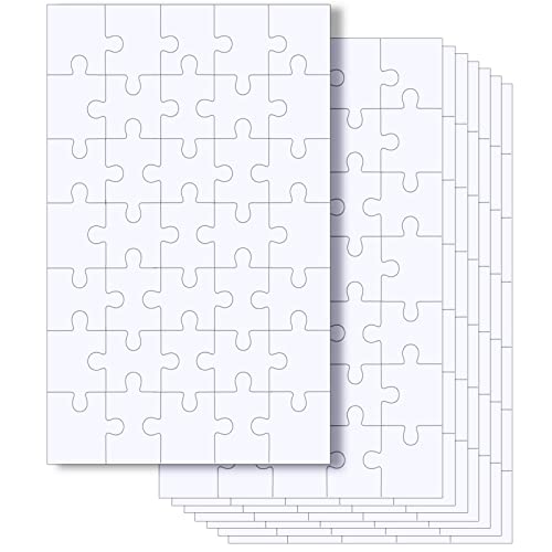 Puzzle en blanco de 15 x 10 cm, 8 piezas, rompecabezas en blanco para pintar, rompecabezas en blanco para niños, para pintar motivos y jugar cumpleaños infantiles (35 piezas)