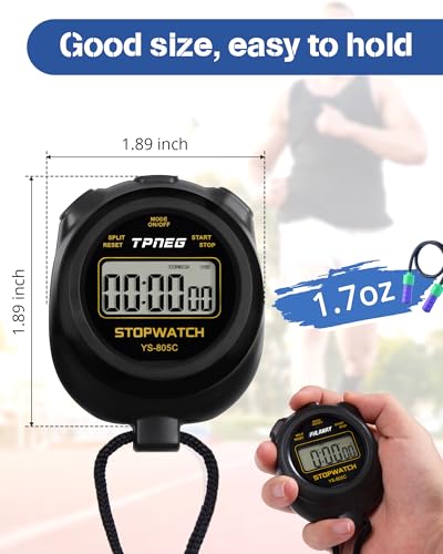 image for TPNEG Simple Stopwatch Timer - Easy to Use, Set Up, Read, and Carry - 
