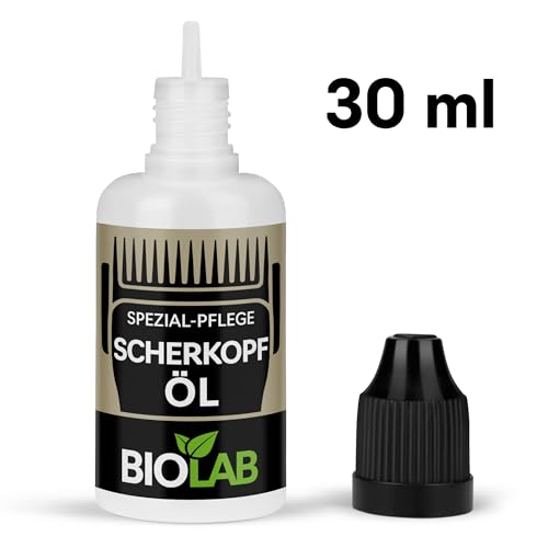 BIOLAB Scherkopf Öl (30 ml) für Rasierer, Haarschneider und Haarschneidemaschine - Schermaschinenöl, Clipper Oil