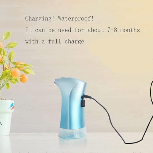 Dispensador automático de jabón, bomba sin contacto para jabón de manos y desinfectante, botella con sensor de 380 ml, fácil recarga, diseño ergonómico para baño y cocina
